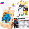 41-Piece Beechwood Tabletop Easel Set with Acrylic Paint Kit