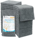 Orighty Microfibre Washcloths – 50 Pack Absorbent 12x12 Grey Towels