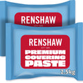 Renshaw White Covering Paste - Vanilla Cake Fondant Icing - 2.5kg (Pack of 2)