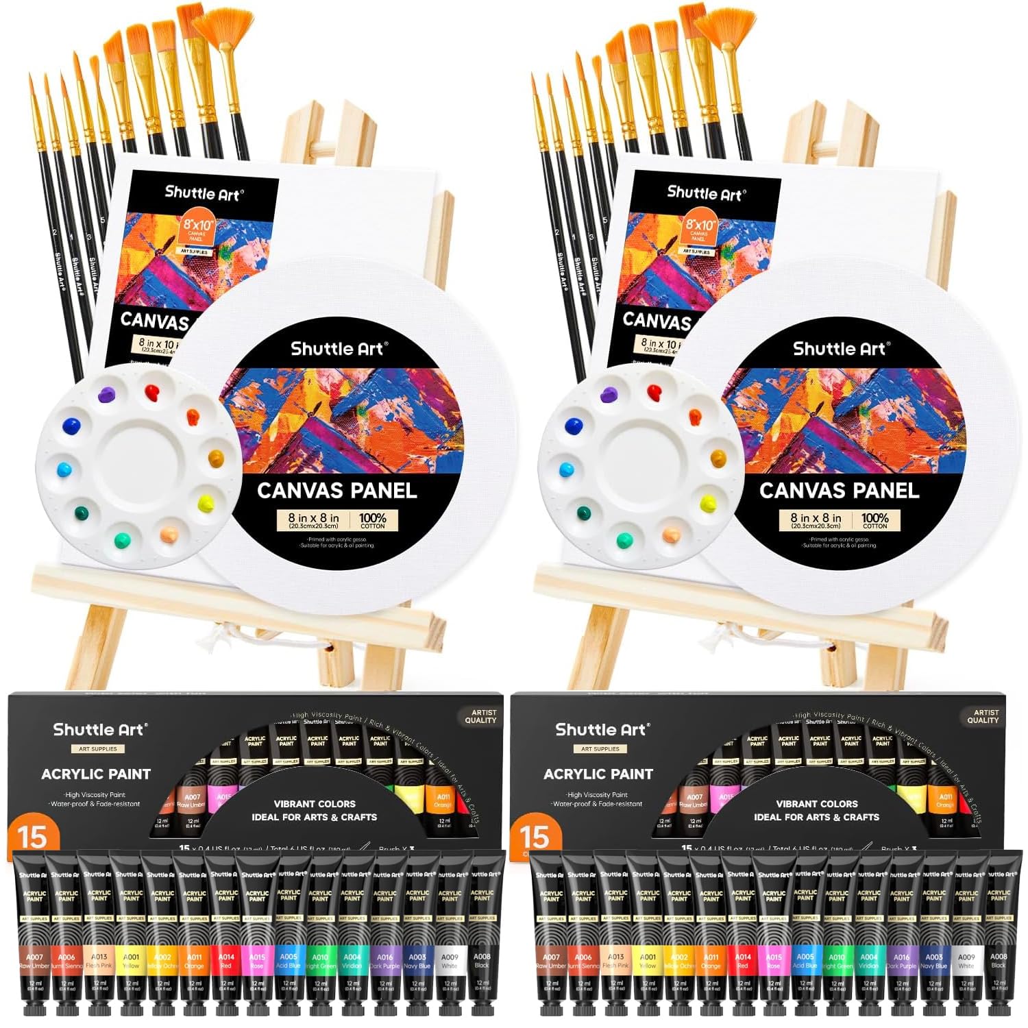 Shuttle Art 58 Pack Acrylic Paint Set – Beginner Canvas Painting Kit