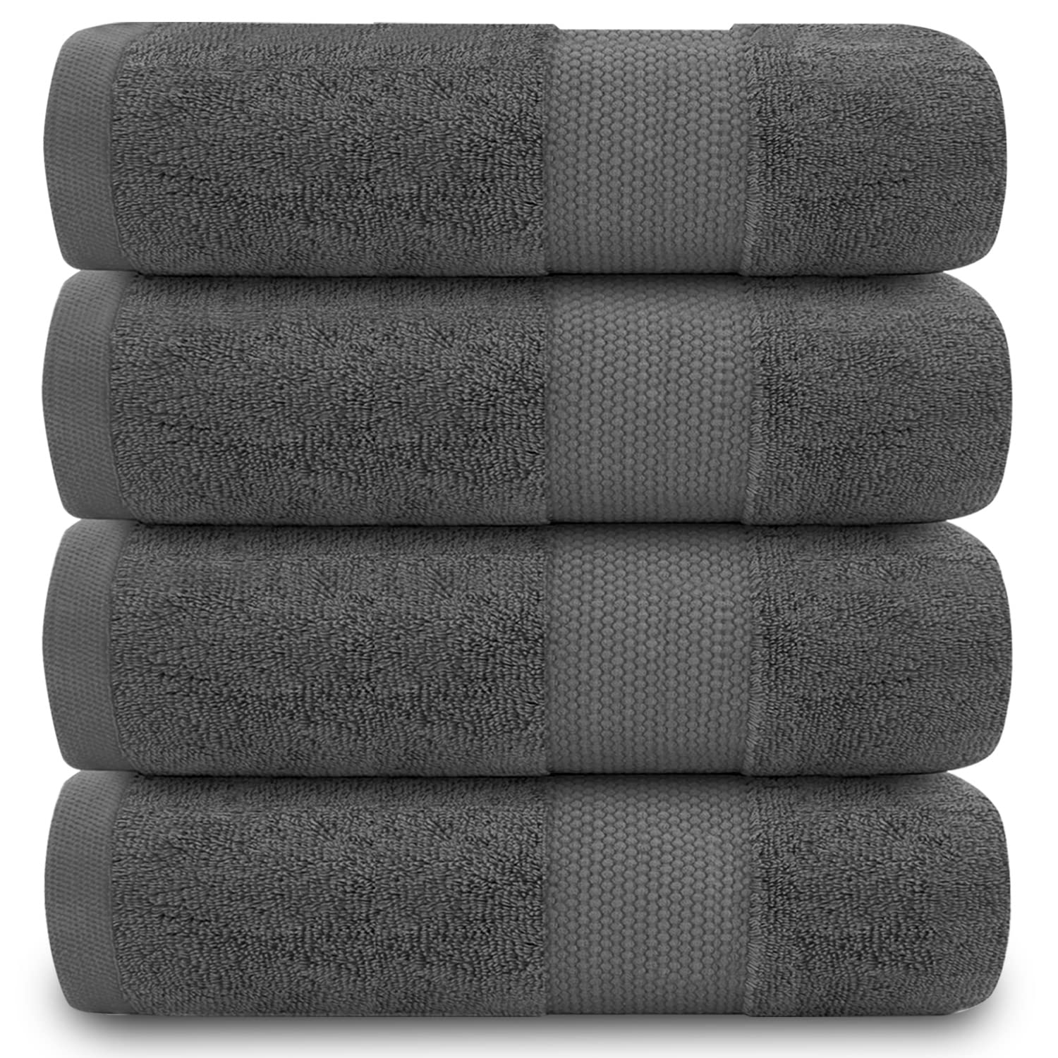 GC Gaveno Cavailia 100% Cotton Hand Towel Set – 700 GSM Charcoal 4PK