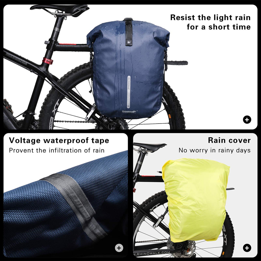 Rhinowalk 20L Bike Pannier Bag – Waterproof Laptop Backpack & Rack Bag