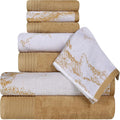 8-Piece Cotton Towel Set – Solid and Marble Bathroom Set