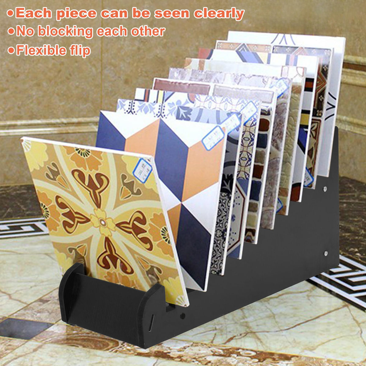10-Tier Tile Sample Display Stand, Wooden Tile Sample Storage Rack, Floor Tile Display Stand, Building Material Display Shelf - image 5