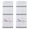 SKL Home Heart in Love Cotton Hand Towel Set | 2-Piece Velour Set