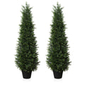 Fopamtri 120cm Artificial Cypress Tree | UV Resistant Fake Cedar - 2 Pack