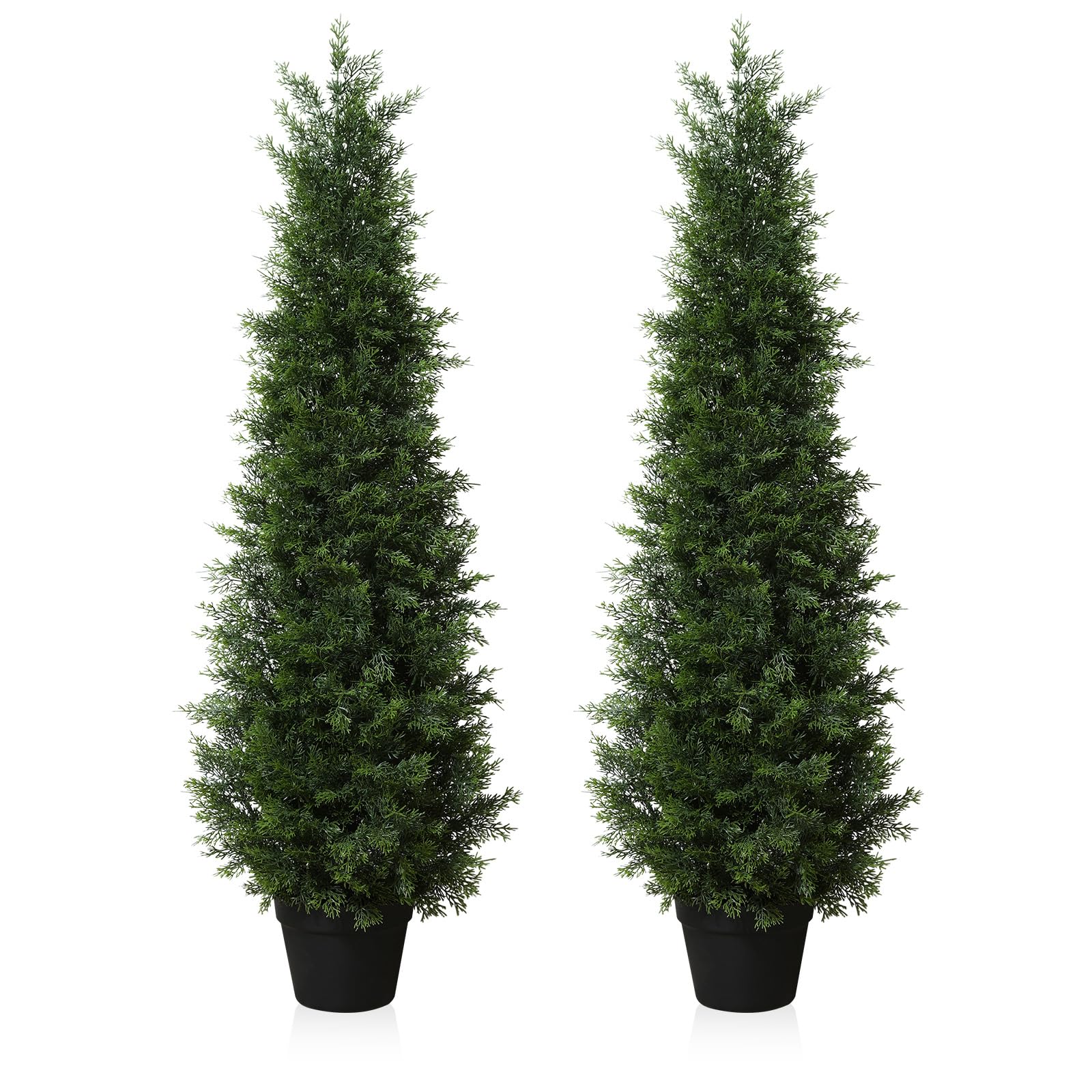 Fopamtri 120cm Artificial Cypress Tree | UV Resistant Fake Cedar - 2 Pack