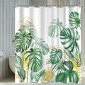 Jolof Store Bamboo Leaves Shower Curtain – Anti-Mould Polyester, 180x200cm