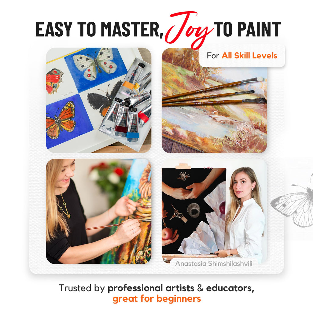 ZenART Professional Oil Paint Set – 8 x 50ml Non-Toxic Artist Tubes