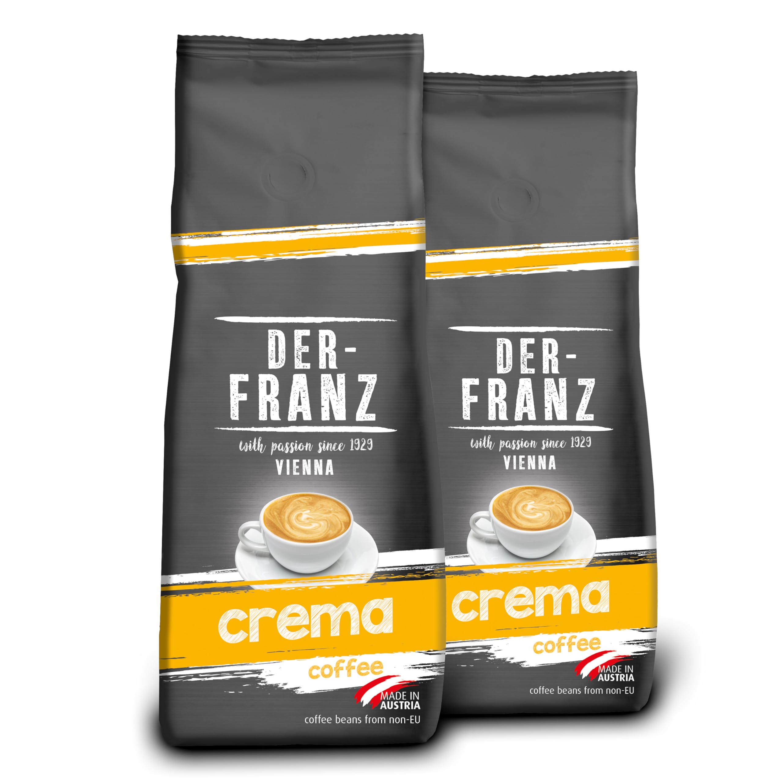 Der-Franz Crema Ground Coffee - 100% Arabica Blend - 2 x 500g