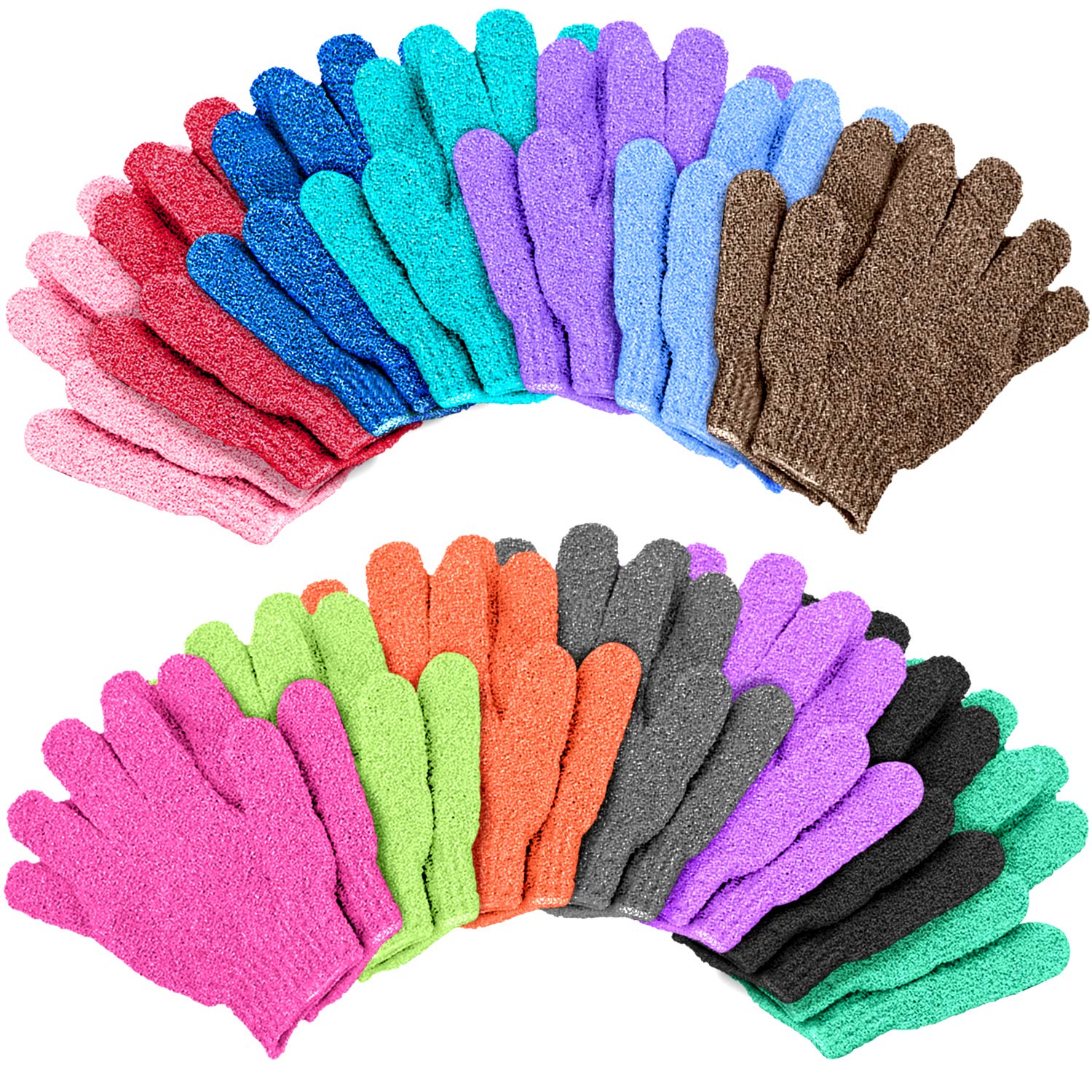 Duufin Exfoliating Gloves - 14 Pairs Nylon Body Scrubber for Shower