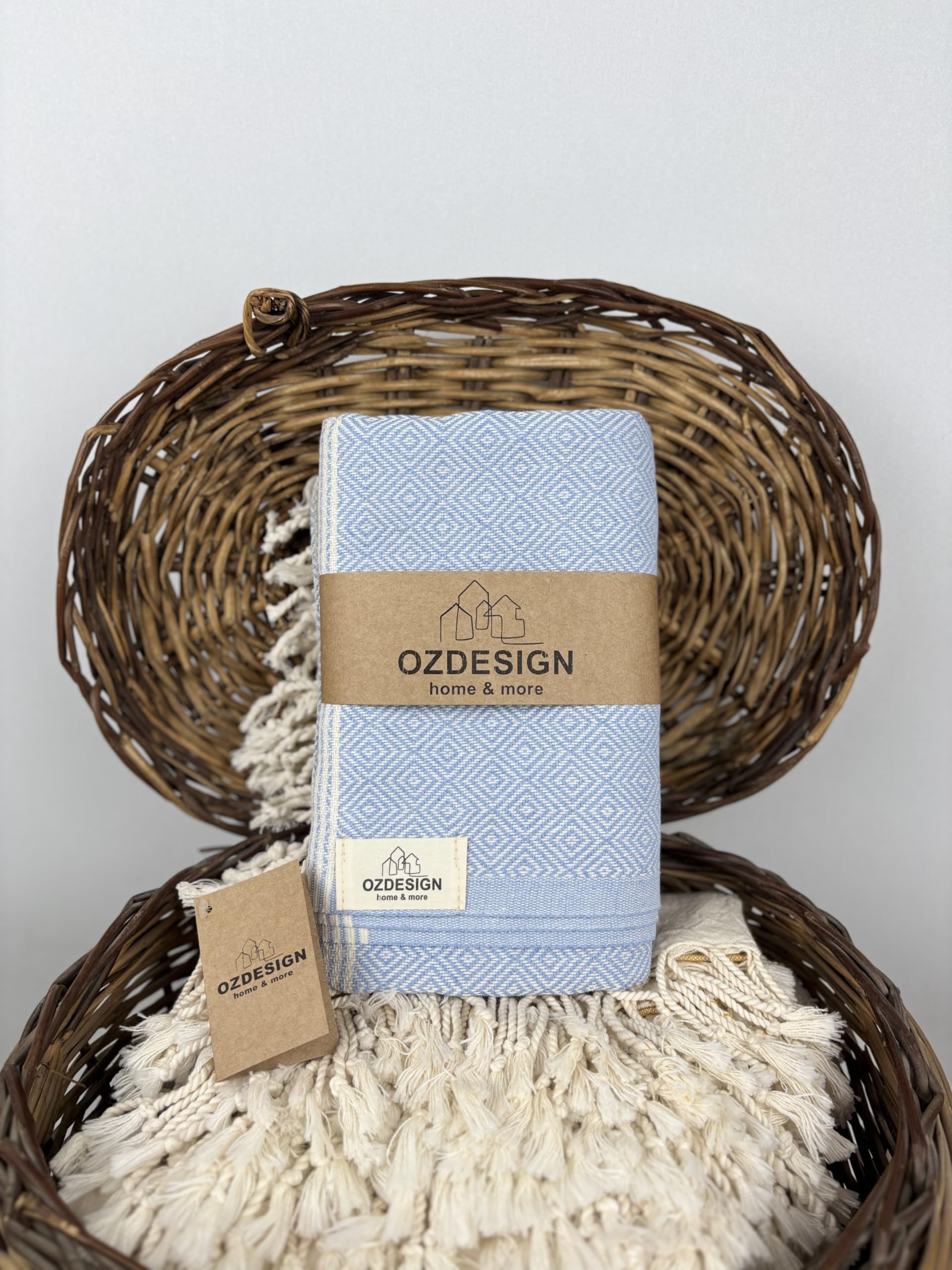 OZDESIGN DILAY Turkish Towel – 100% Cotton Quick Dry Peshtemal, 100x180cm