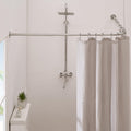 Crkmire L-Shaped Corner Shower Curtain Rod - Adjustable Stainless Steel