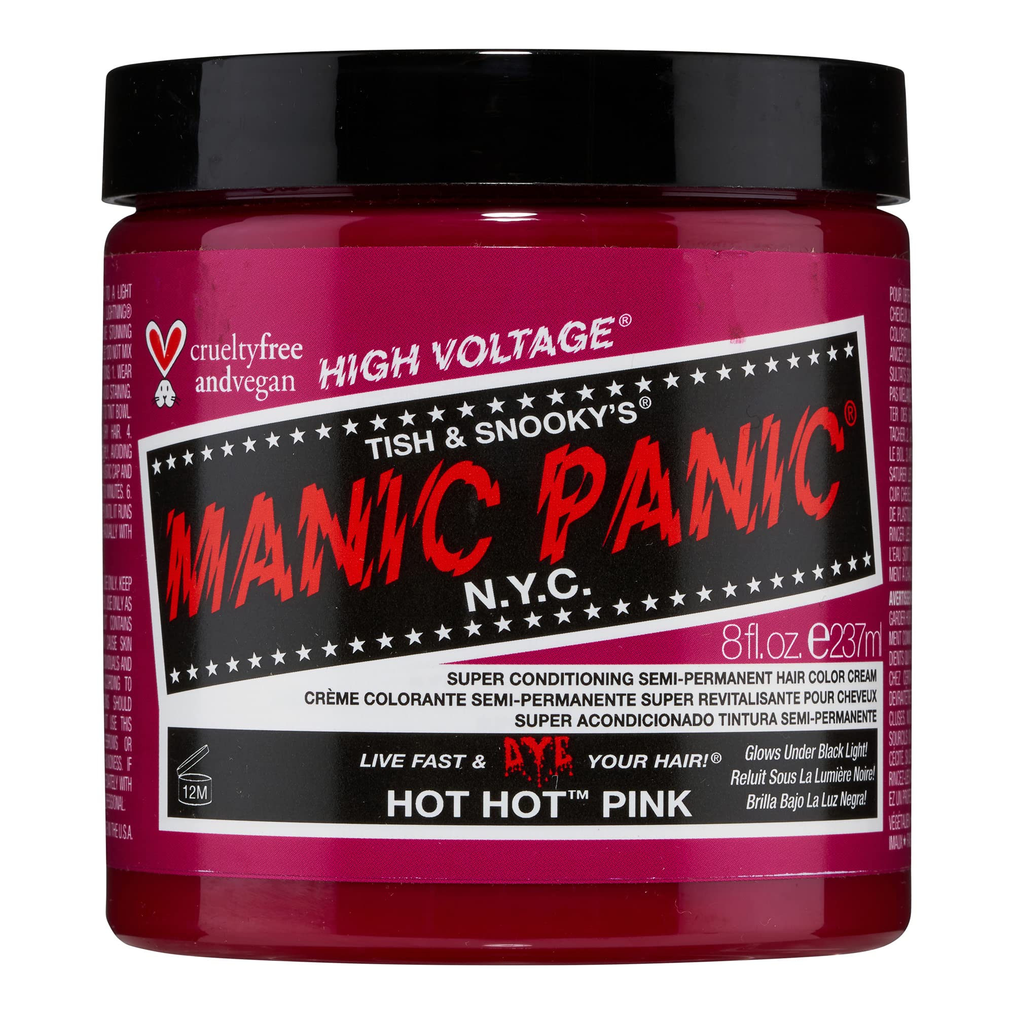 Manic Panic Hot Hot Pink Semi-Permanent Hair Dye - 8oz High Voltage