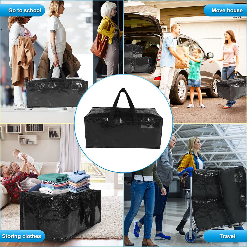 ZIZINET Extra Large Moving Bags – 90L Heavy Duty Storage Totes, 6 Pack