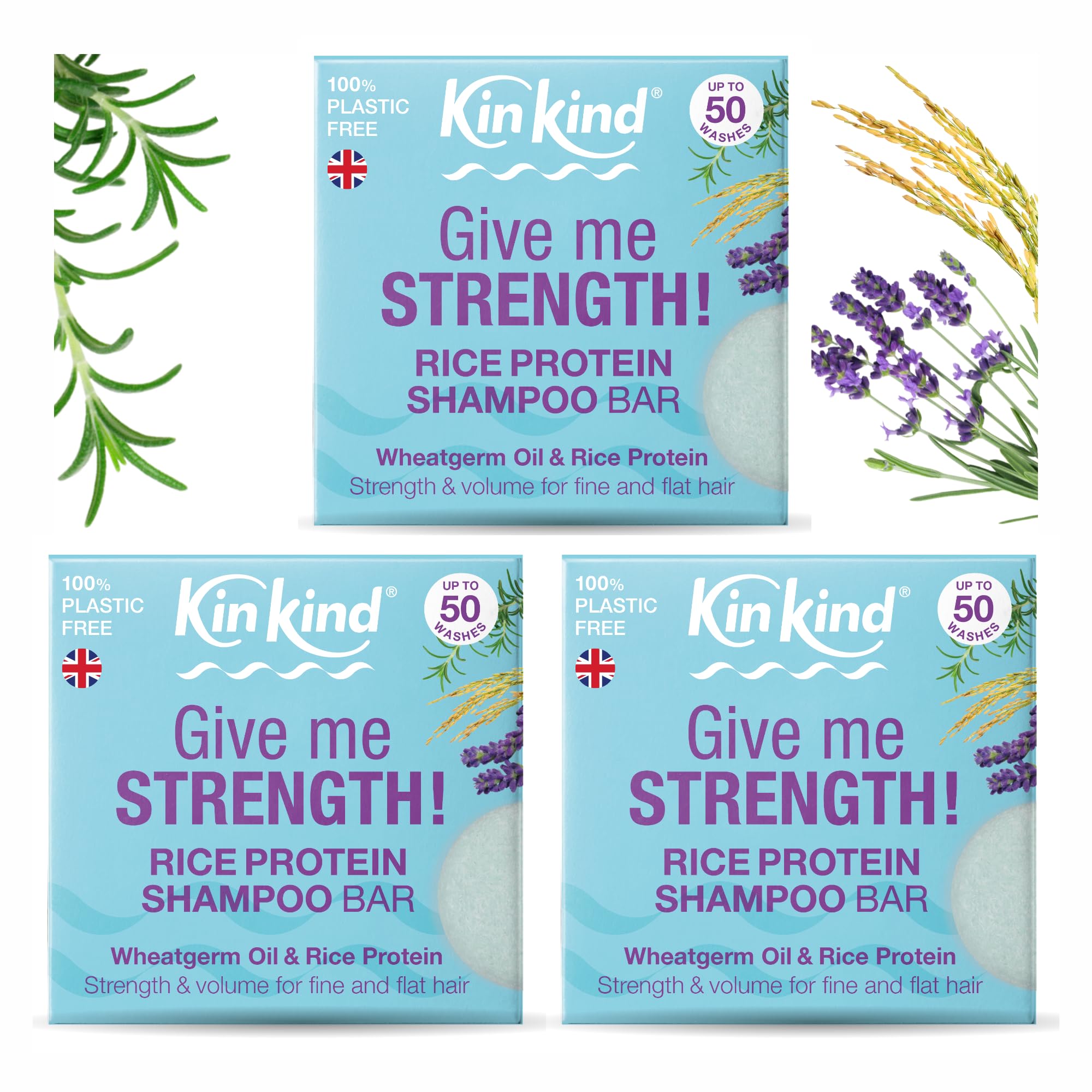KinKind Rice Water Shampoo Bar for Hair Growth | Thickening 3-Pack