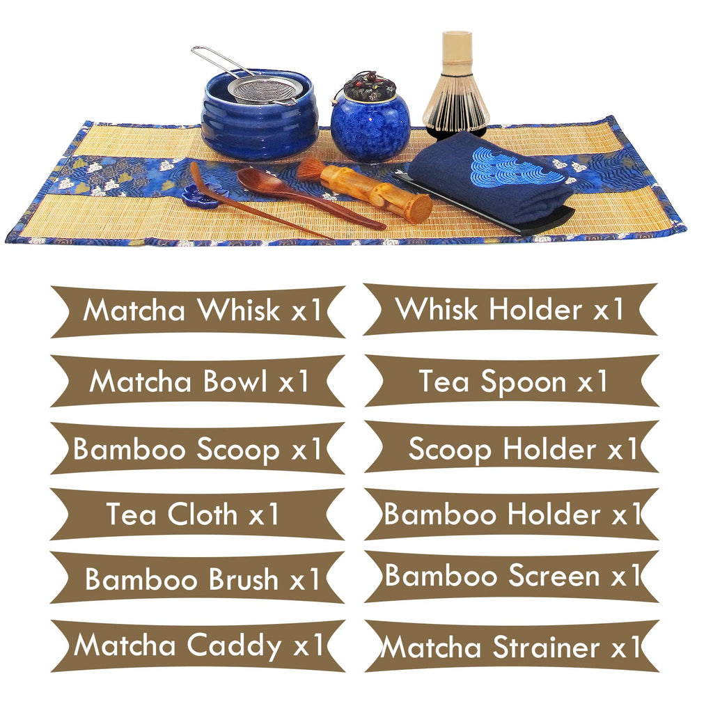 Artcome 12-Piece Japanese Matcha Tea Set - Bamboo Whisk and Bowl Kit