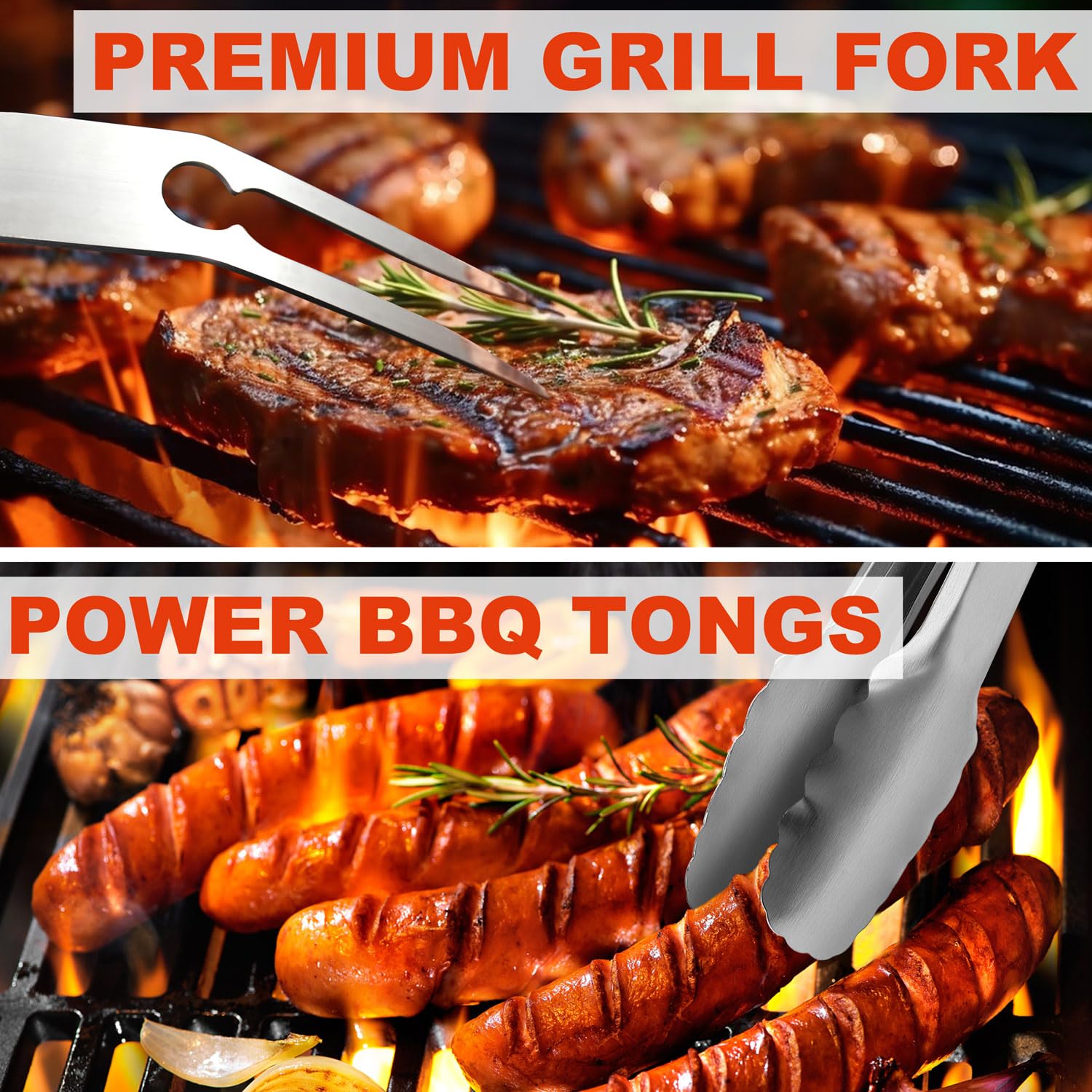 N Noble Family 30PCS Stainless Steel BBQ Accessories Set with Case