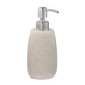 Relaxdays 300ml Stone Effect Soap Dispenser – Beige Polyresin & Steel