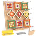Aeelike 13" Foldable Bamboo Crochet Blocking Board with Pins for Granny Squares
