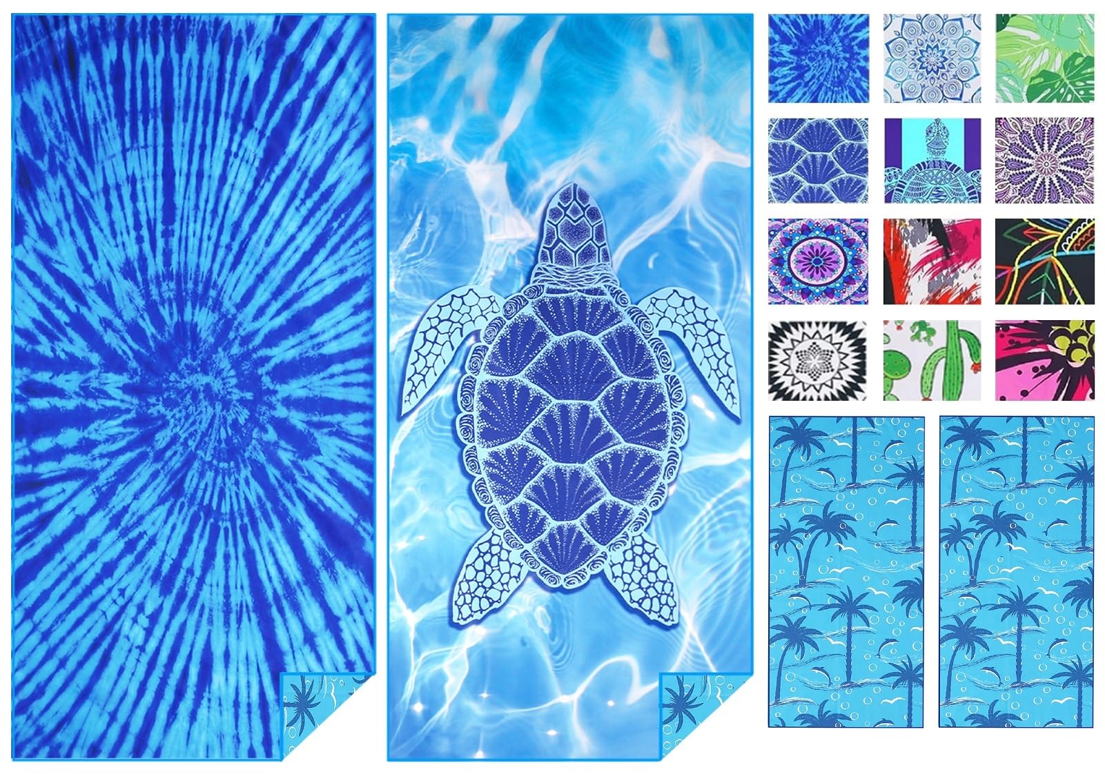 2-Pack Microfiber Beach Towel – XL Sand Free Quick Dry