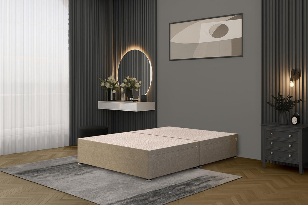 Bed Centre Flexby Divan Bed Base, 3FT Single, Linen Wheat Fabric - image 4