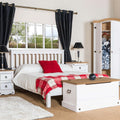 Home Source Corona Double Bed Frame – Solid Pine Wood, White Finish
