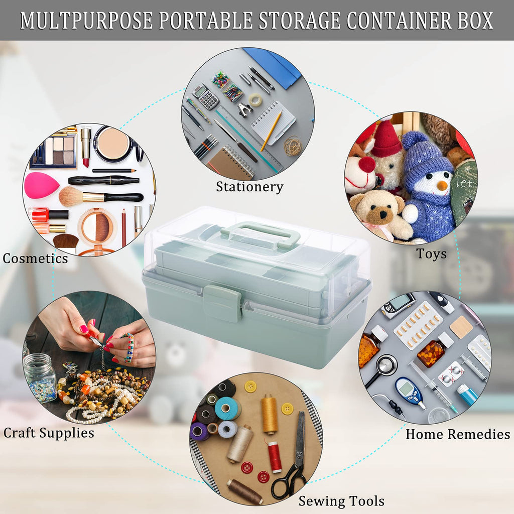 IGNPION 3 Tiers Craft Stackable Storage Box，Plastic Tool Dividers Organiser - image 5