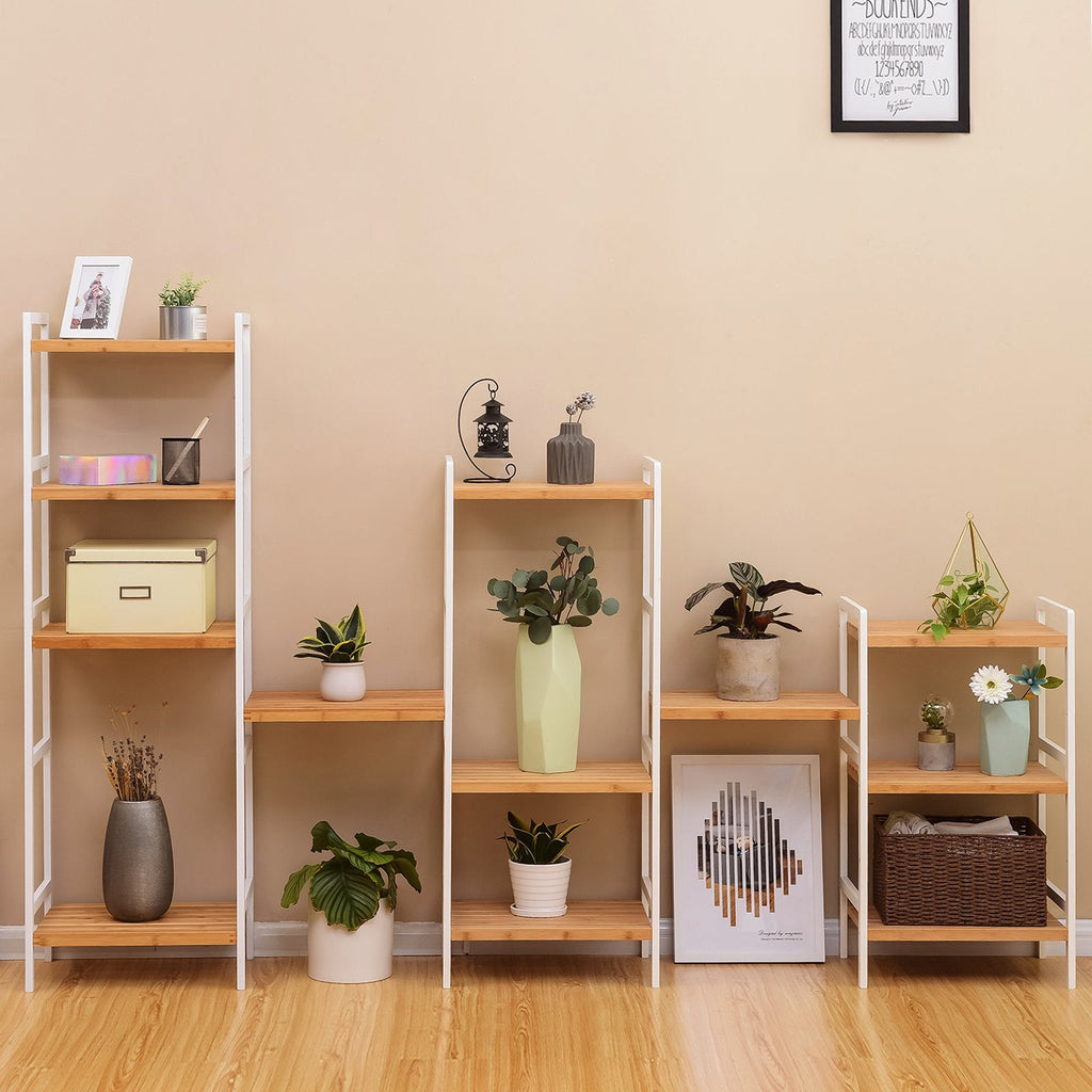 SONGMICS 3-Tier Bamboo Storage Rack | Adjustable Shelving Unit, Natural