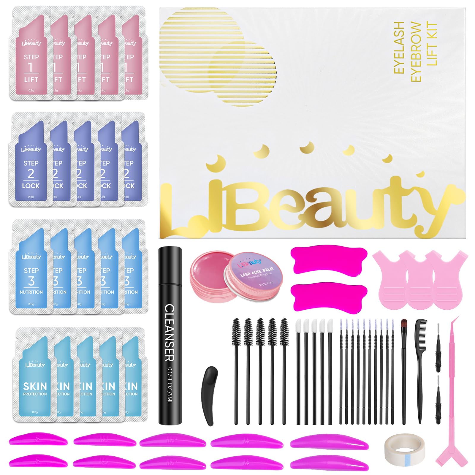 Libeauty Lash Lift Kit | Eyelash Perm Set with Glue Balm & Sticky Pads