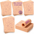Jolof Store 3mm Silicone Tattoo Practice Skin - 5 Botanical Stencil Designs