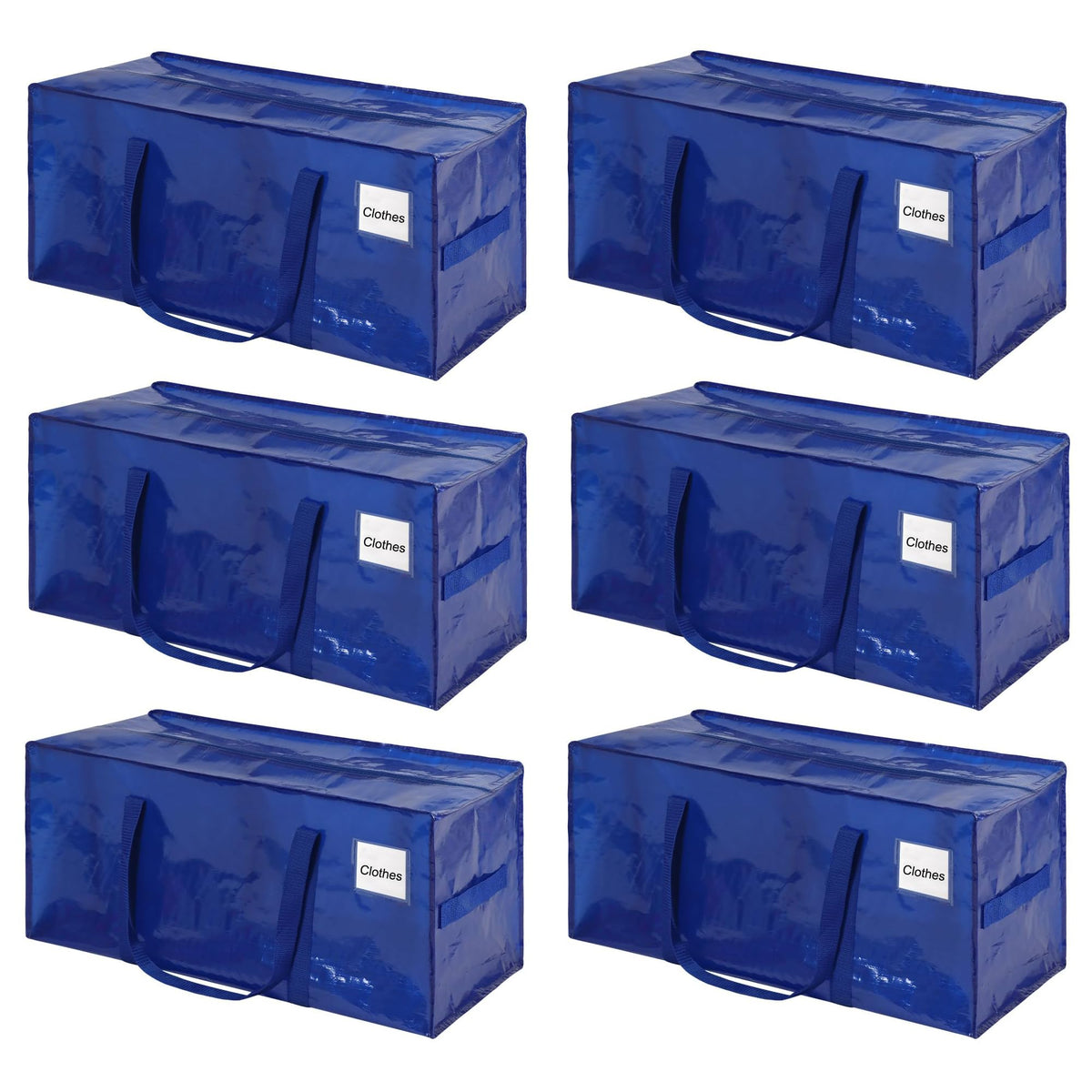 6 Pack Heavy Duty Moving Bags with Handles, Waterproof Foldable Storage Bags, Moving Boxes Large Strong - image 1