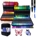 Artecho 168 Dual Tip Brush Pens | Fineliner & Nylon Tip Art Markers