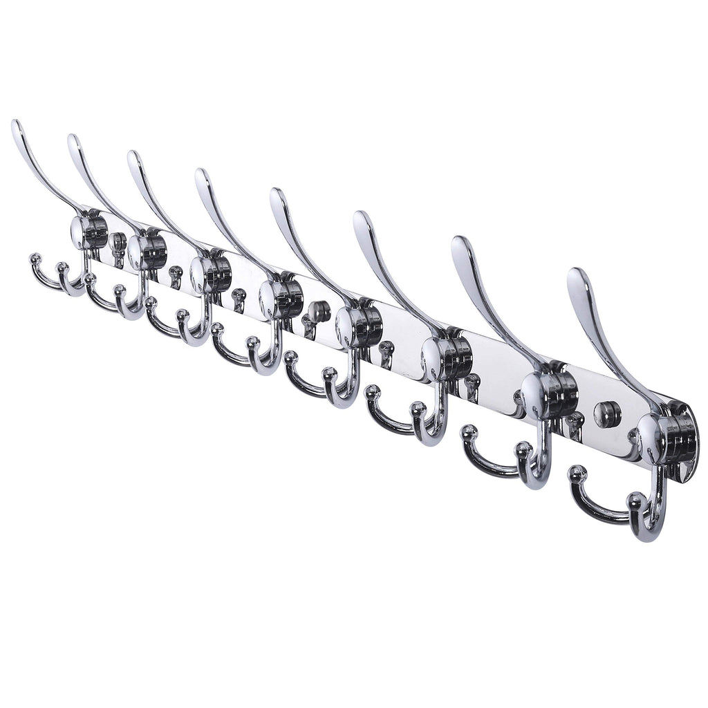Dseap Heavy Duty Wall Mount Coat Rack – 74cm Stainless Steel 8-Tri-Hooks