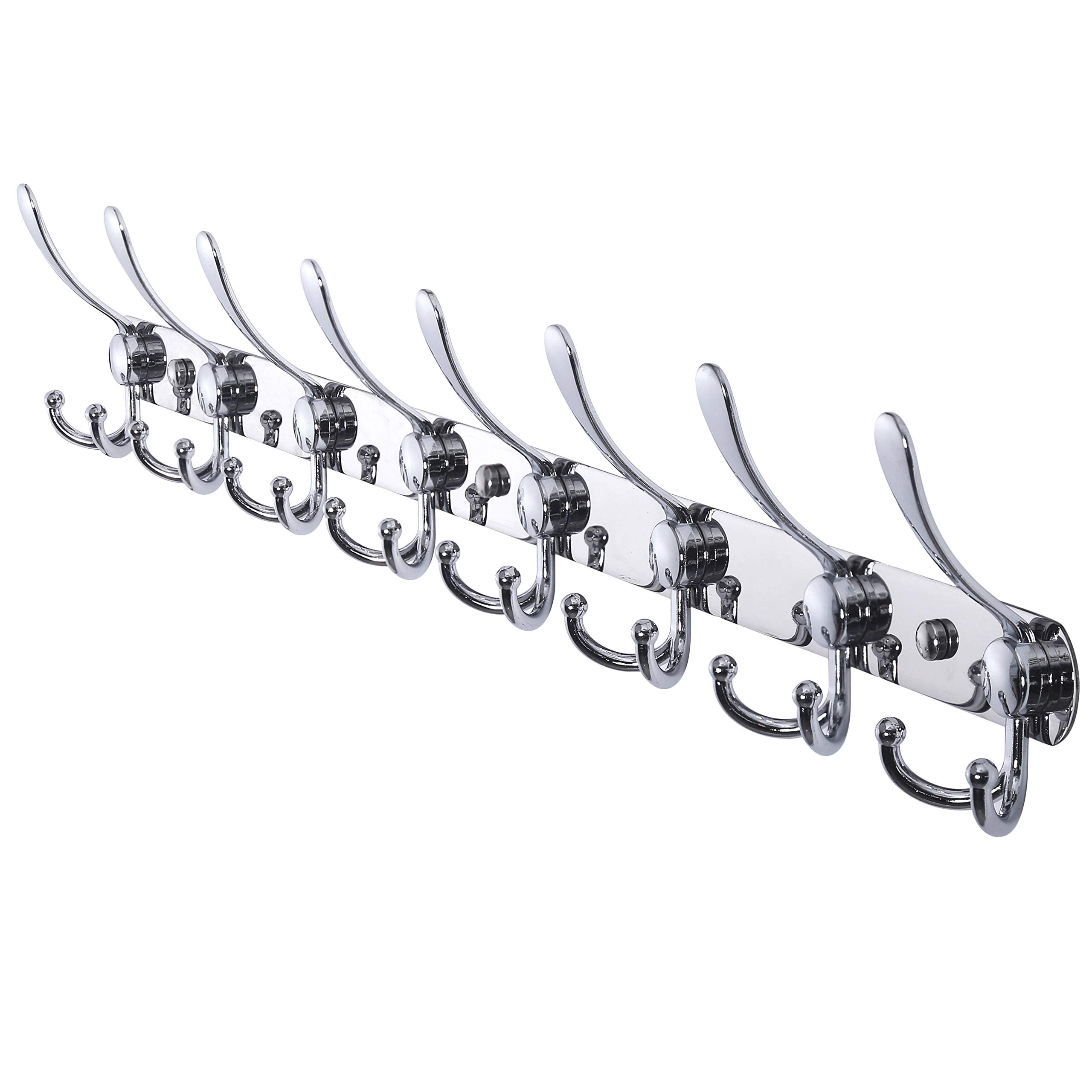 Dseap Heavy Duty Wall Mount Coat Rack – 74cm Stainless Steel 8-Tri-Hooks