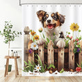 Hopomoon Funny Dog Shower Curtain – Waterproof Farmhouse Floral Decor, 180x180cm