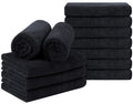 Orighty Microfiber Salon Towels - 12 Pack Black Absorbent Hair Towels