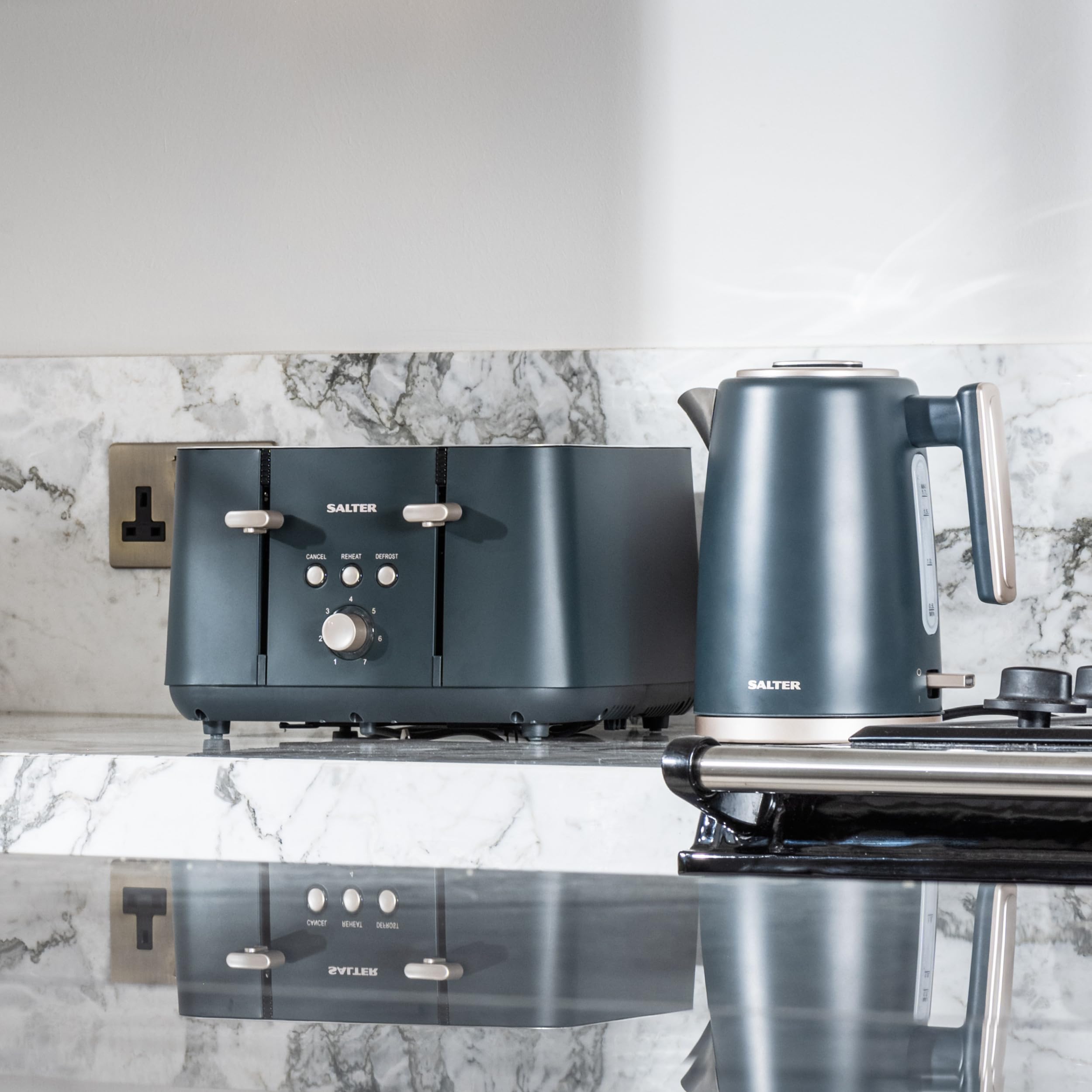 Salter Marino Kettle and Toaster Set – 1.7L Fast Boil & 4-Slice Toaster