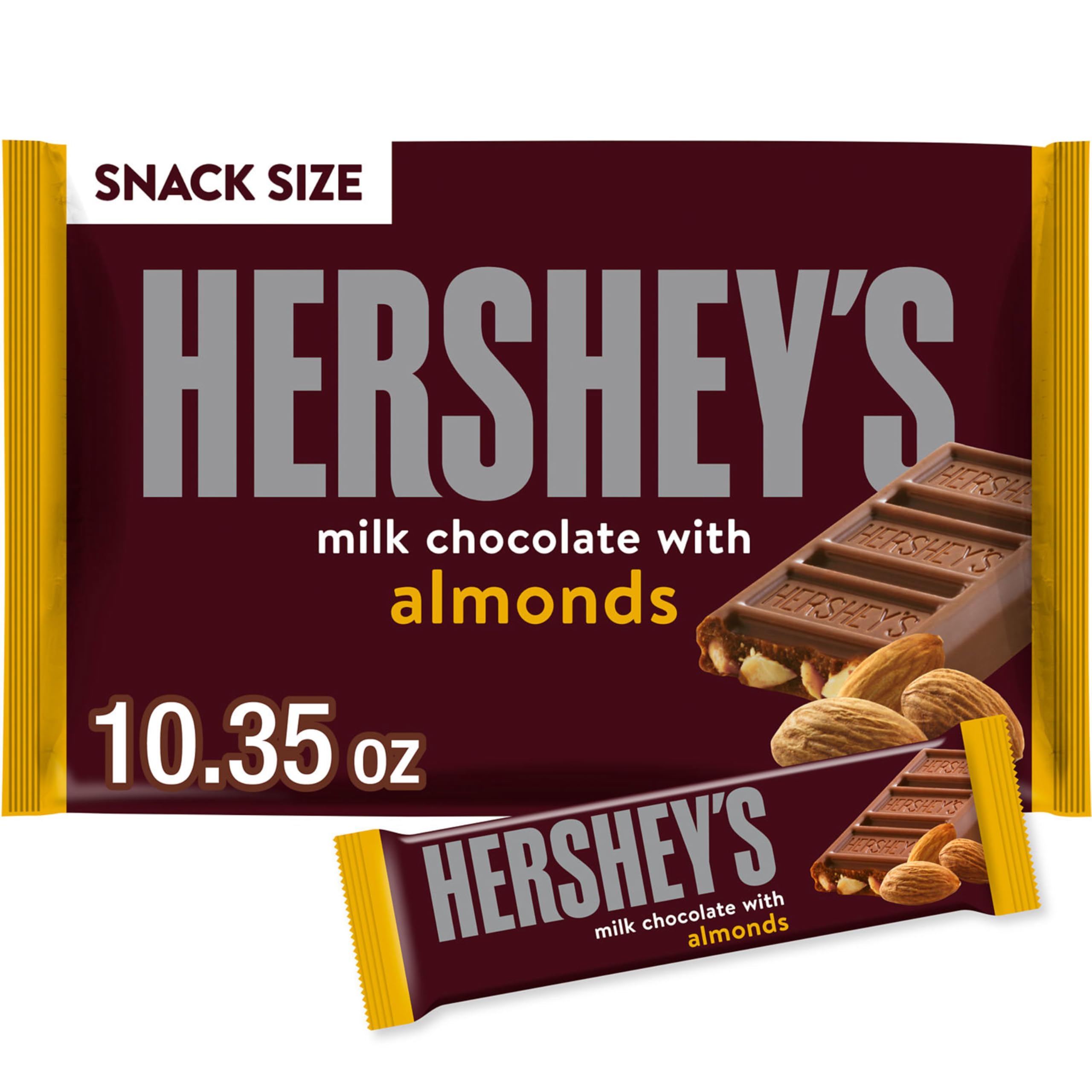 Hershey's Milk Chocolate with Almonds Snack-Size Candy Bars, 293g