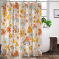 Retro Mushroom Shower Curtain | 72x72 Boho Floral Fabric