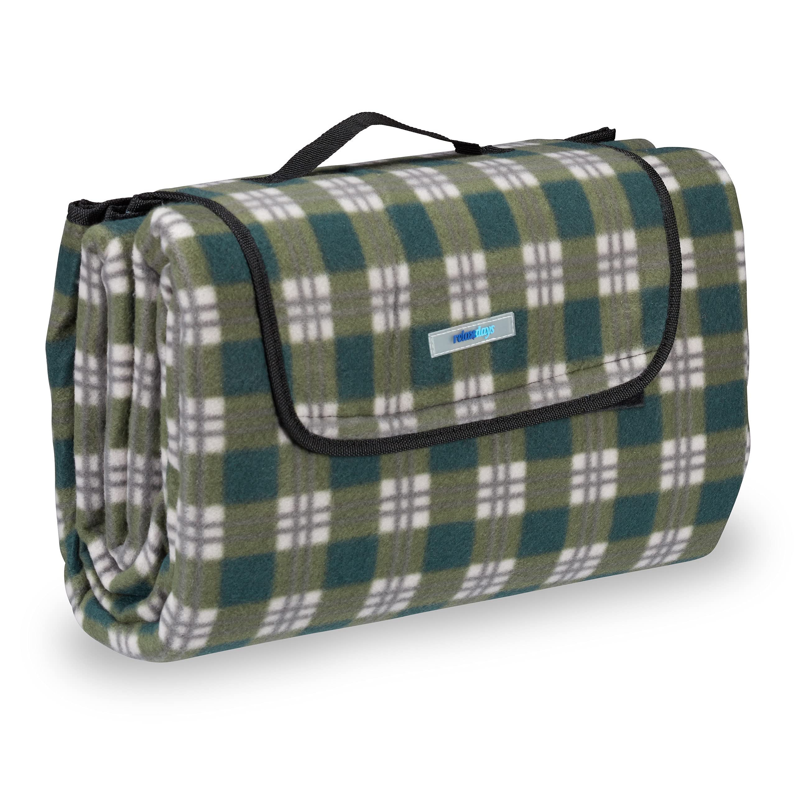 Relaxdays XXL Picnic Blanket | 200x200cm Insulated Folding Beach Rug