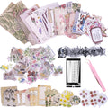 Carreuty 290pcs Vintage Scrapbooking Stickers & Paper Kit | Retro Flower