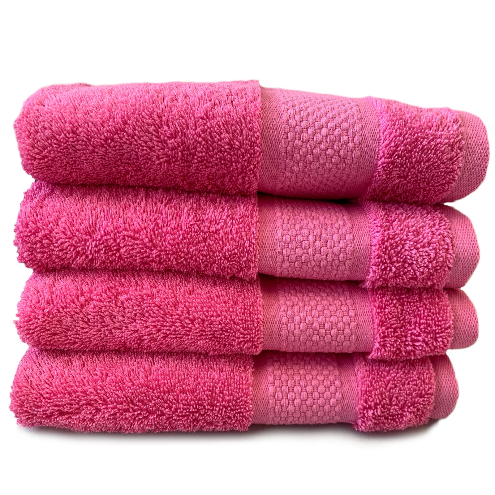 Sue Rossi Organic Turkish Cotton Guest Towels - 600gsm Pink Set of 4