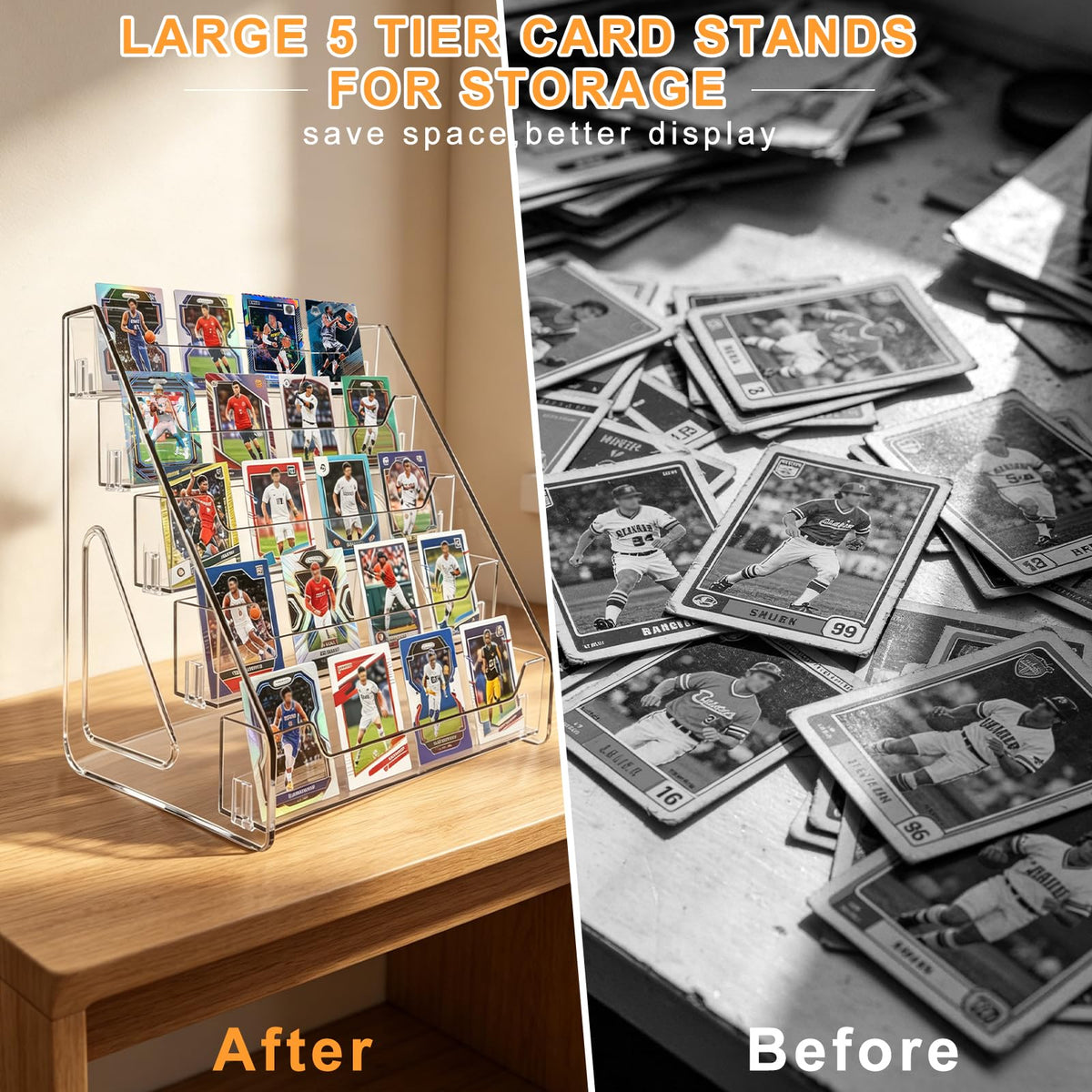 NONETO 5 Tier 12" Acrylic Trading Card Display Stand for Display Cards - image 4