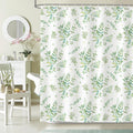 Dazzlewall Green Leaves Botanical Shower Curtain | Waterproof Polyester