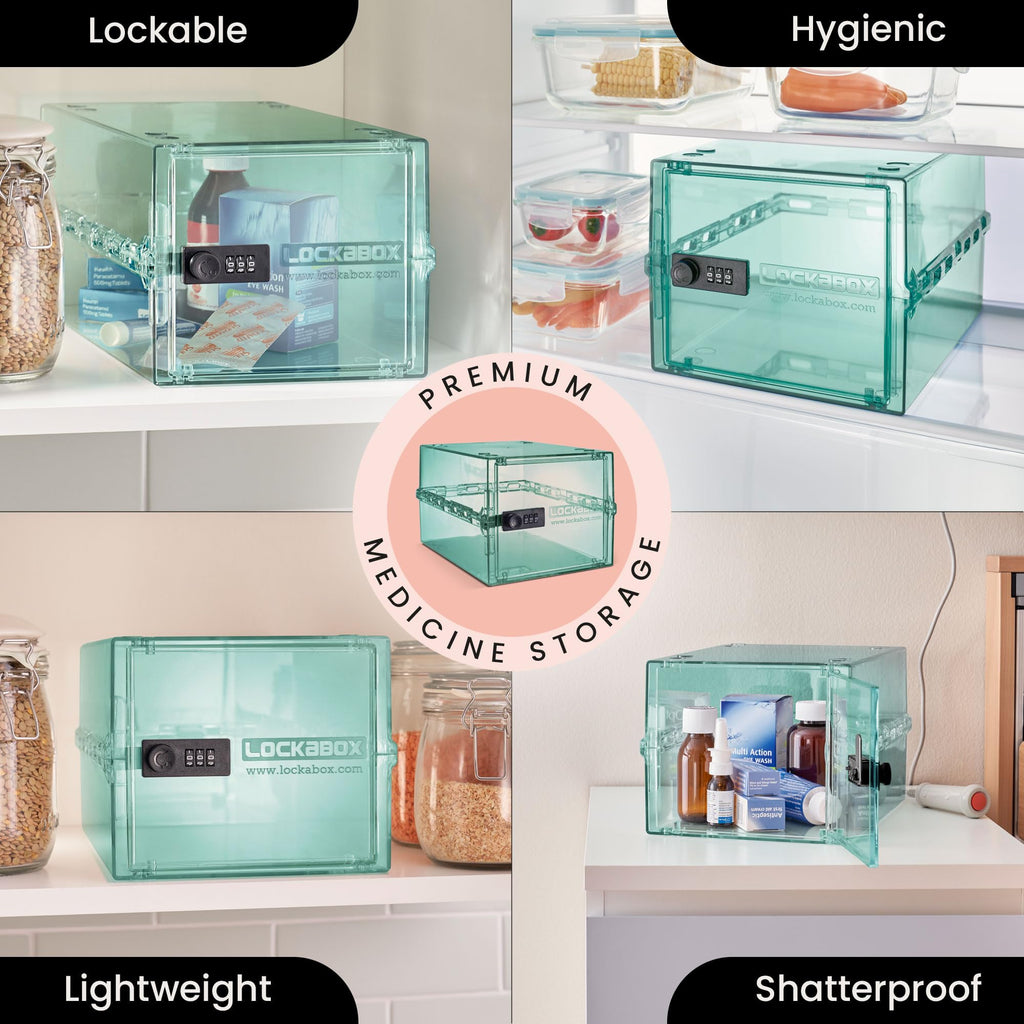 Lockabox One Medi Green | 10L Lockable Storage Box for Food and Medicine