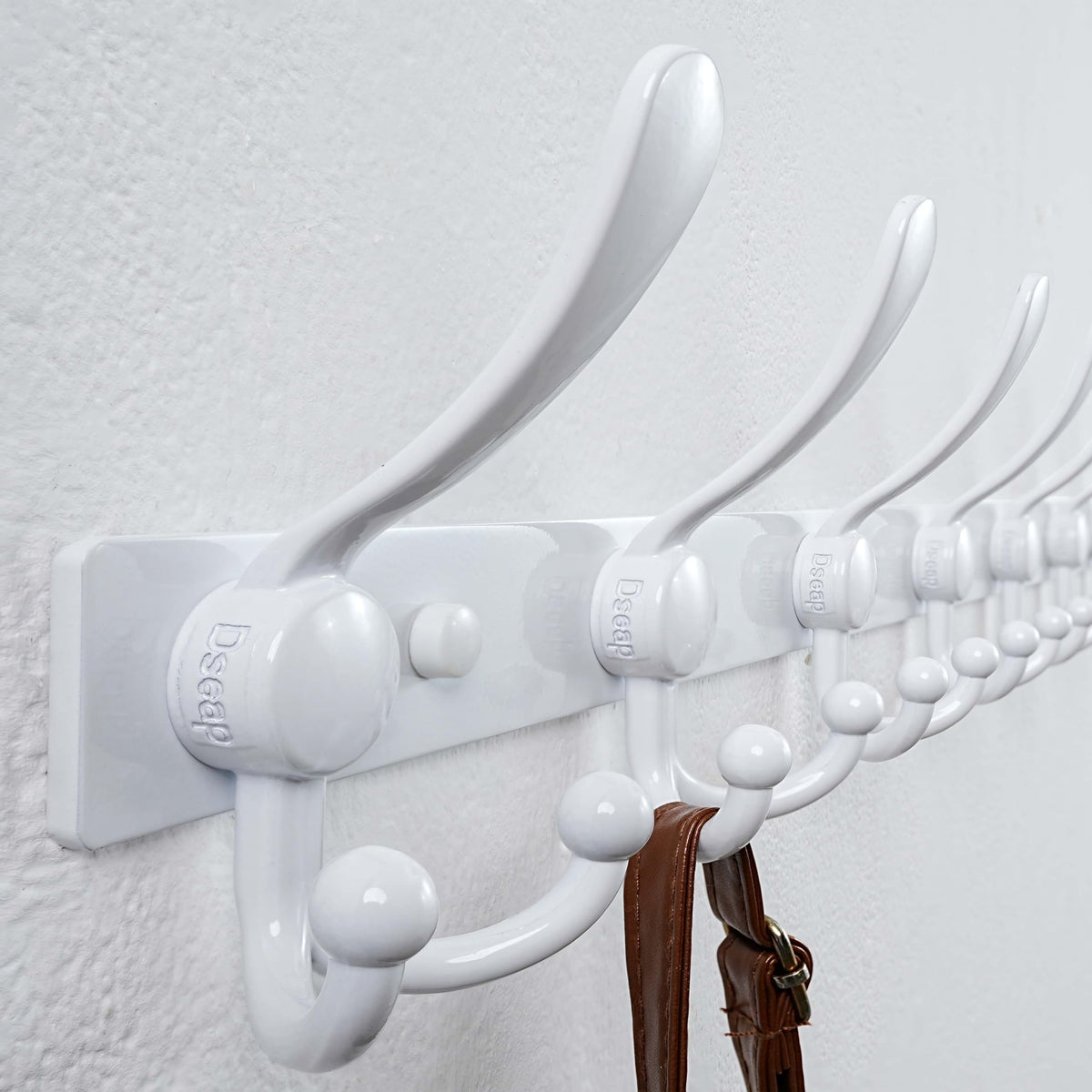 Dseap Coat Rack Wall Mount 94cm, Heavy Duty 2.5mm Base vs Flimsy 1mm, Double-Thick Solid Anti-Snap Hooks - image 2