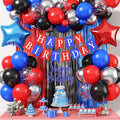 Hero Birthday Decorations Kit – Red Blue Black Balloon Arch