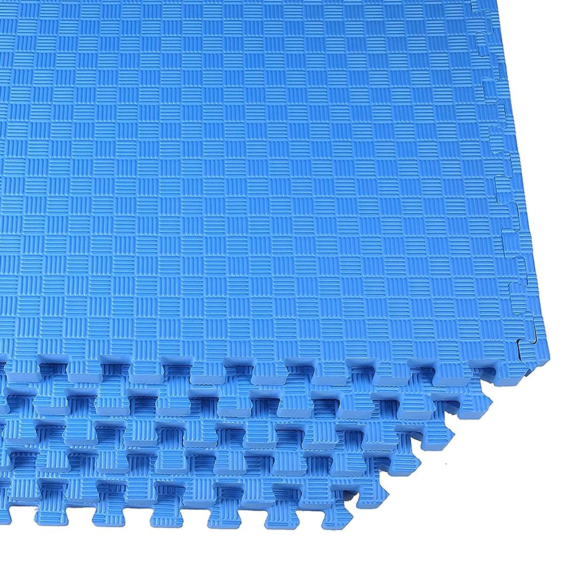 BalanceFrom 1 Inch Thick Puzzle Exercise Mat - EVA Foam Gym Tiles, 24 Sq Ft