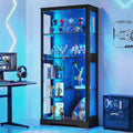 5-Tier Glass Display Cabinets with 3-Color Lighting, Lock & Human Sensor - image 1